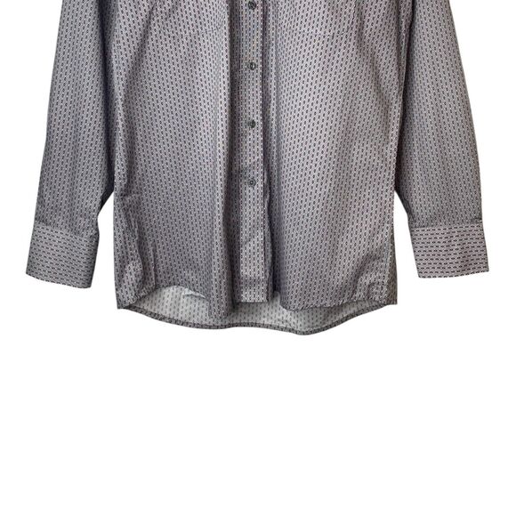 Wrangler George Strait Mens Medium Button Up Shirt Long Sleeve Gray Berry White - Picture 5 of 10